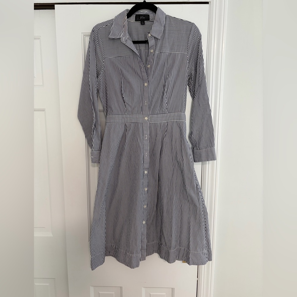 J. Crew Navy and White Striped Dress